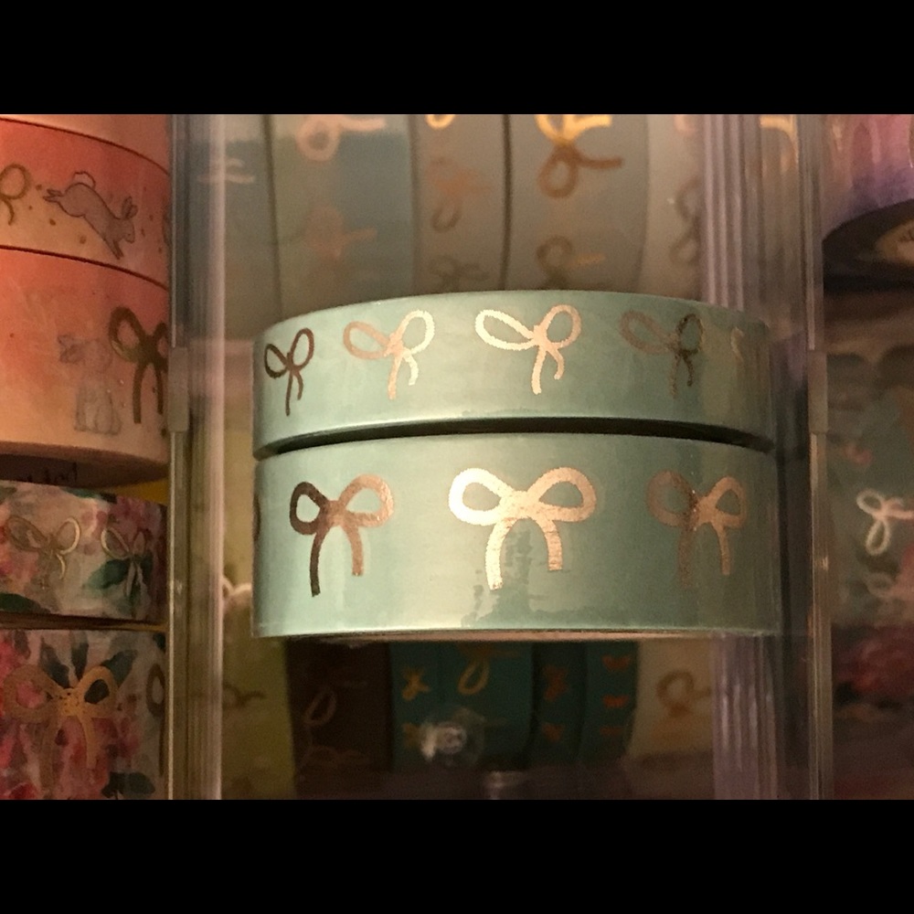 SOLD Simply Gilded Robins Egg Blue bow washi